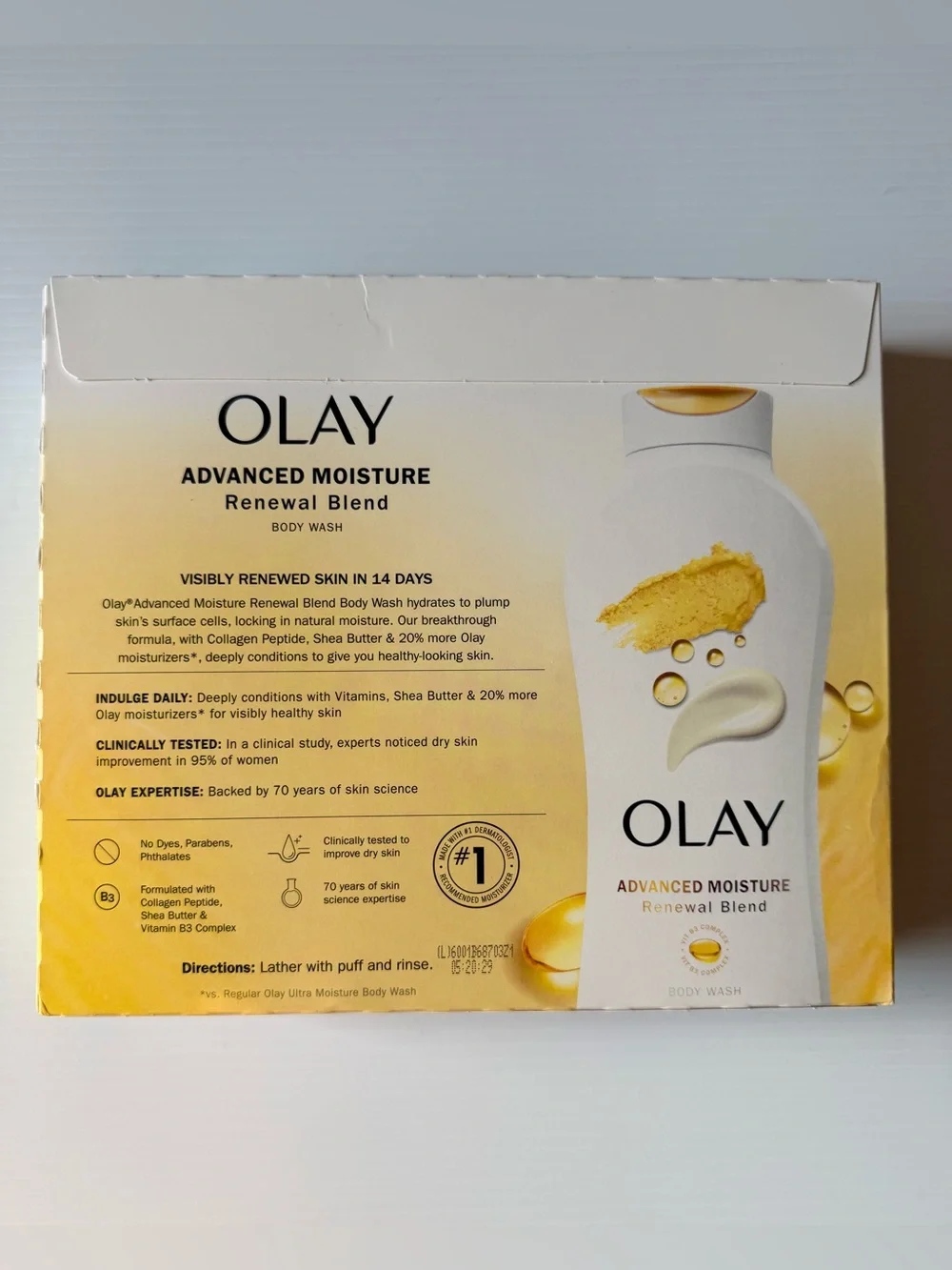 Olay Advanced Moisture Renewal Blend Body Wash 3 Pack Collagen Shea Butter New